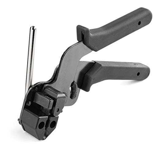 Image of Metal Cable Tie Tool - Metal Zip Tie Tightener Tool - Stainless Steel Cable Tie Installation Gun - Tensioning & Cutting Zip Ties Tool - Tensioner & Cutter for Metal Tie Wrap (CBMMCTTOOL)