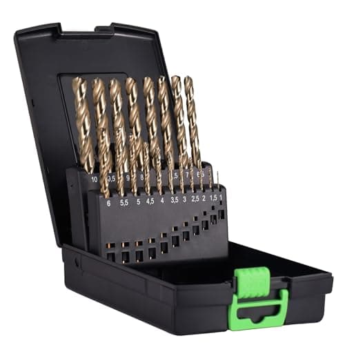 Image of Yeahsoou Cobalt Drill Bits Set 19Pcs (1mm-10mm), M35 HSS Metal Drill Bits for Hard Steel, with Index Storage Box