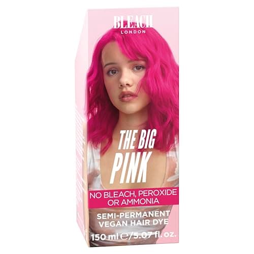 Image of Bleach London The Big Pink Colour - Hot Vibrant Pink Hair Dye - Vegan & PETA-Approved Semi-Permanent Direct Dye- 150 ml