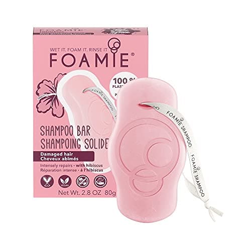 Image of FOAMIE Shampoo Bar, Hibiscus for Damaged Hair, Plastic-Free, pH-Balanced, Soap-Free, No Sulphates or Parabens. Made in the UK.