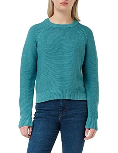 Image of French Connection Women's Lily Mozart Long Sleeve Crew Neck Jumper Pullover Sweater, Mosaic Blue, XL