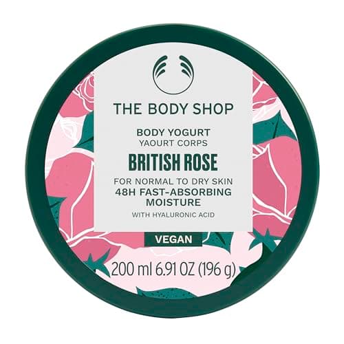 Image of The Body Shop British Rose Body Yogurt (1x 200ml), Fast-Absorbing Body Moisturiser, Lightweight Gel-Cream for Normal to Dry Skin, 48H Hydration Body Care, Vegan Formula