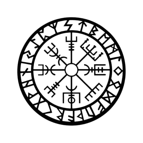 Image of Gurtt Viking Decorative Black Metal Art Mythology Runes Wall Sculptures Nordic Minimalist for Living Room Bedroom Home Wall Decoration - 28 cm