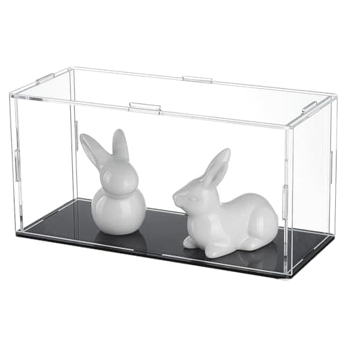 Image of FINGERINSPIRE Acrylic Display Case 20x8x10cm Model Display Case with Rubbers Acrylic Display Case with Black Base Transparent Assemble Display Boxes Display Holders for Minifigures Collections