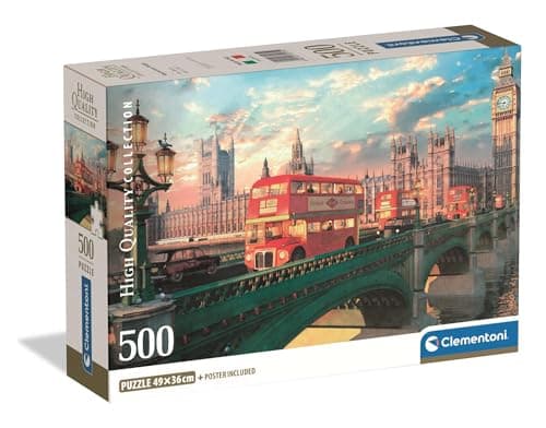 Image of Clementoni Puzzle 500 pieces Collection, Westminster Bridge, London, Compact Box, Puzzle for Adults 14-99 Years, Made in Italy, 35575