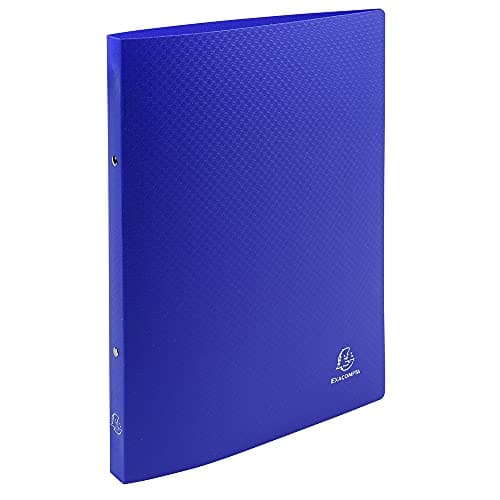 Image of Exacompta - ref. 54162SE - Set of 5 OPAK flexible binders - 2 round rings, diameter 15 mm - Spine 20 mm - External dimensions: 32 x 25 cm - A4 file format - Colour: dark blue