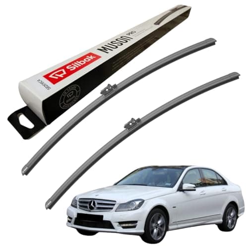 Image of Silbak Windscreen Wipers, fits for MERCEDES-BENZ C-CLASS (08/2014-03/2021) Front Wiper Blades, 550mm/550mm