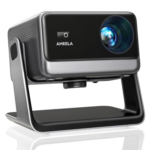 Image of Smart 4K Projector【Netflix Included & Dolby Audio】, Auto Focus & Keystone, AMEELA 30000 Lumens 1080P Portable Movie Projector with WiFi and Bluetooth, 100,000+ Apps for Indoor/Outdoor