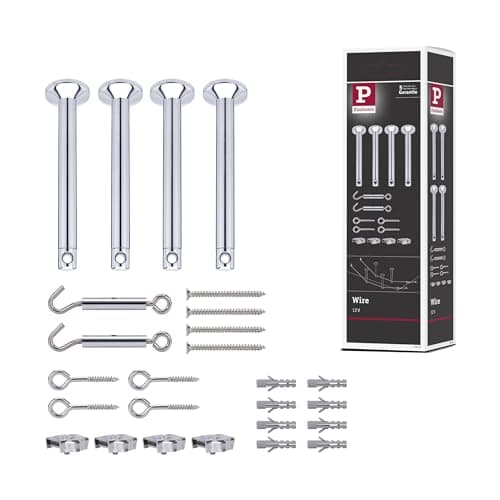 Image of Paulmann 17834 Cable Accessory Tension mounting Set 165 mm Chrome Accessories Halogen Cable Systems 12V Includes Deflector Cable Eyelets dowels Cable tensioner Flat Clips