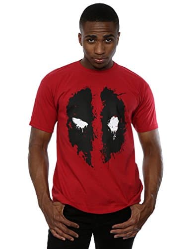 Image of Marvel Men's Deadpool Splat Face T-Shirt XXX-Large Brick Red
