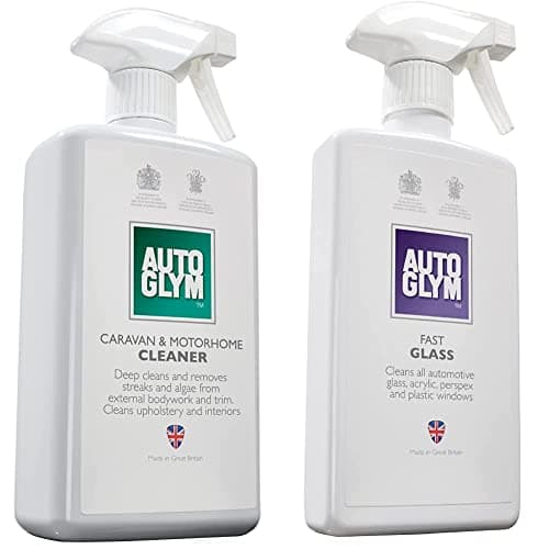 Image of Autoglym CMC001 Caravan & Motor Home Cleaner, 1 Litre & Fast Glass, 500ml - Car Window Cleaner for Windscreen, Windshield, Window Cleaning, Mirrors and More