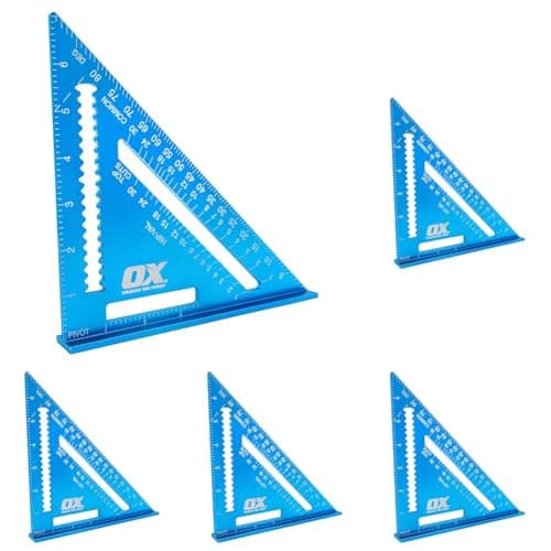 Image of OX Tools Pro Aluminium Rafters Square Metric - 180mm, Blue (Pack of 5)