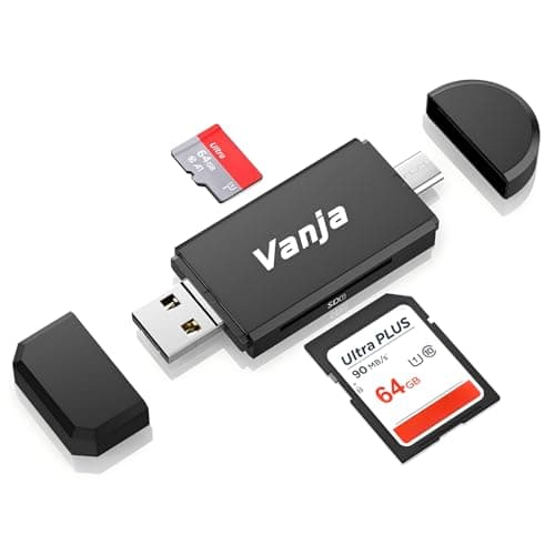 Image of Vanja SD/Micro SD Card Reader, Type C Micro USB Adapter and USB Portable Memory Card Reader for SDXC, SDHC, SD, MMC, RS-MMC, Micro SDXC, Micro SDHC Card and UHS-I Cards