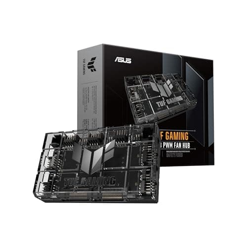 Image of ASUS TUF Gaming ARGB PWM Fan Hub (6x Ports for PWM Case Fan and ARGB Control, 2x SATA Power Ports, Synchronises Cooling and Light Effects, Magnetic Mount, Power Indicator)