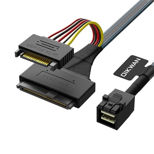Image of OIKWAN HD Mini-SAS(SFF-8643) to U.2 (SFF-8639) NVMe SSD Cable 2.6feet