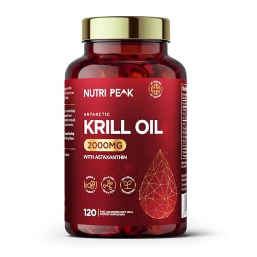 Image of Max Strength Antarctic Krill Oil Softgels | 2000MG | 120 Capsules | Premium Blend Omega 3 Fatty Acids | EPA & DHA | Astaxanthin | Naturally Harvested | Heart Health & Brain Function