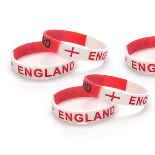 Image of TARIFA UNITED England flag silicone wristbands wrist bands England football party decorations party decorations small George cross flag silicone bracelet rubber bracelet rubber wristbands