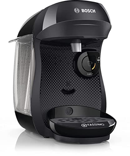 Image of Bosch Tassimo Happy Capsule Machine TAS1002N Coffee Machine Over 70 Drinks, Fully Automatic, Suitable for All Cups, Space-Saving, 1400 W, Black/Anthracite