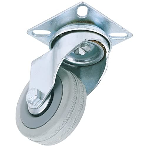 Image of Draper 65468 50mm Dia. Swivel Plate Fixing Rubber Castor-S.W.L 50Kg 50 mm