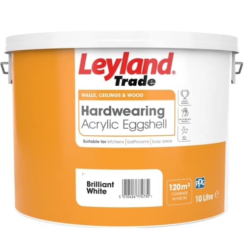 Image of Leyland Trade Acrylic Eggshell Brilliant White 10L