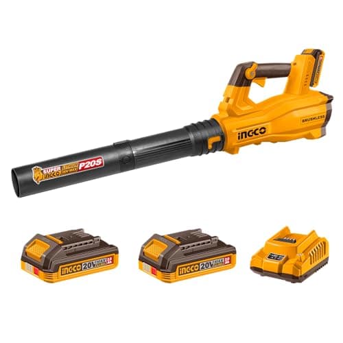 Image of INGCO 20V Cordless Leaf Blower, Brushless Motor, 18500RPM with 2Pcs 2.0Ah Battery and 1Pcs Charger CABLI20428E