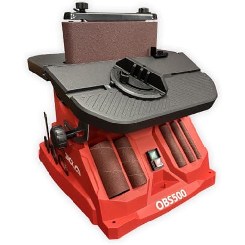 Image of Lumberjack Bench Bobbin Spindle Belt Sander 450W 230V 58OPM Woodworking Bench Sander Machine 0° - 45° Tilting Table 2000RPM