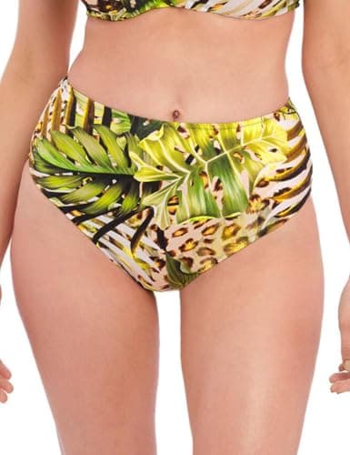 Image of Fantasie Women's Kabini Oasis High Waist Bikini Brief Bottoms, Multi, Medium
