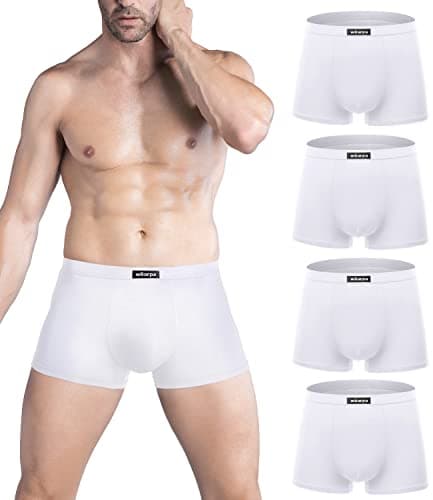 Image of wirarpa Mens Mirco Modal Underwear Trunks Soft Boxer Shorts Gents Microfibre Underpants Multipack White Size L