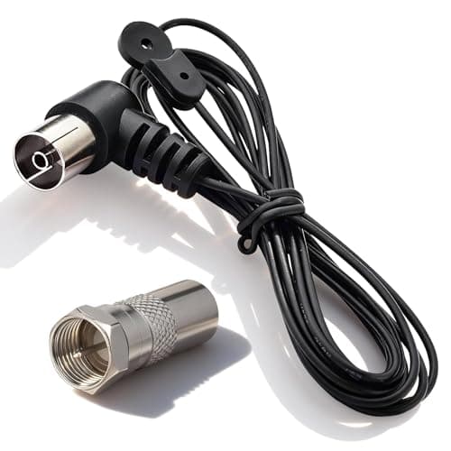 Image of Bingfu Dipole FM Radio Antenna, Wire Antenna 75 Ohm Coaxial Connector Dipole Indoor Aerial and Coaxial TV Plug to F Male Adapter for HiFi AM/FM Radios (Yamaha, Denon, Bose, Sherwood, Marantz)
