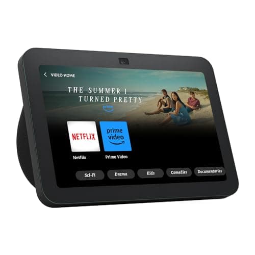 Image of Echo Show 8 (3rd Generation, 2023 release), HD smart touchscreen with spatial audio, smart home hub, Charcoal, with Alexa+ Early Access