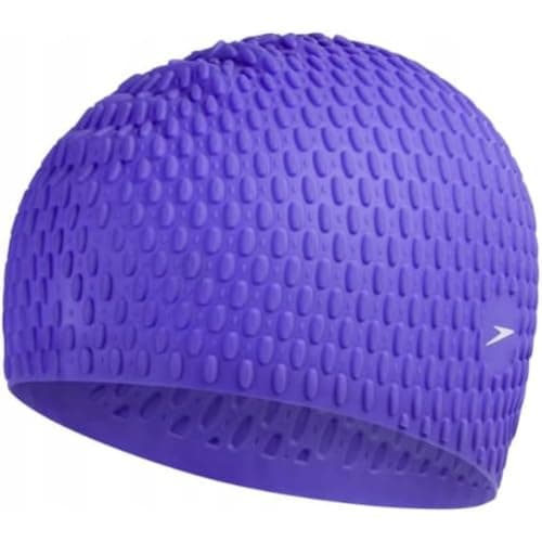 Image of Speedo Unisex-Adult Bubble Active+ Swimming Cap | Textured Design Training Aids, Galinda/Ultra Violet, One Size