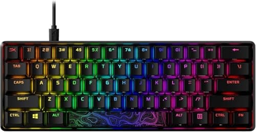 Image of HyperX Alloy Origins 60 – Mechanical Gaming Keyboard, HyperX Red Switch (Linear), RGB LED Backlit,Side Printed Secondary Functions, NGENUITY Software Compatible, Black(US Layout)