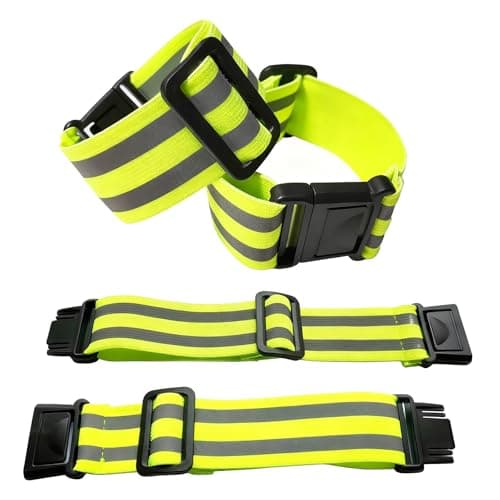 Image of Teiulon 4-Pack Adjustable Reflective Armbands & Belts | High-Visibility Safety Gear for Running, Cycling & Night Walking | Reflective Wrist, Ankle Bands for Kids & Adults