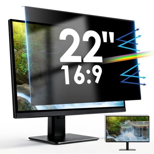 Image of LAMA Removable 22 Inch Privacy Screen Filter, Hanging Type Computer Monitor Privacy 22" Screen Protector (WxH: 19.29"x12.48"), Anti-Spy/Anti-Scratch/Anti-Glare Protector for Widescreen Monitor(16:9)