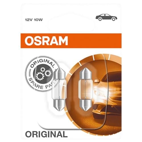 Image of Osram 6438-02B Original Equipment Quality Festoon Bulbs, 12 V, 10 W, Set of 2