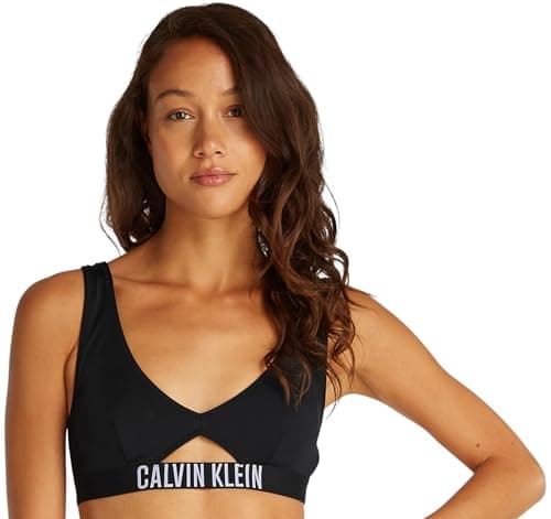 Image of Calvin Klein Women’s Bralette Bikini Top with Cut Out, Black (Pvh Black), S