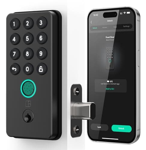 Image of igloohome (New!) Deadbolt Go Smart Lock w/Fingerprint, Digital Keys, Remote PIN Codes, WiFi Bridge (Sold Separately) - Tested to ANSI Standards, Easy to Install (Matte Black)