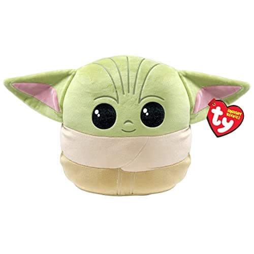 Image of TY Star Wars Grogu Baby Yoda Squish-A-Boo 14 Inches | Licensed Squishy Beanie Baby Soft Plush Toys | Collectible Cuddly Stuffed Teddy