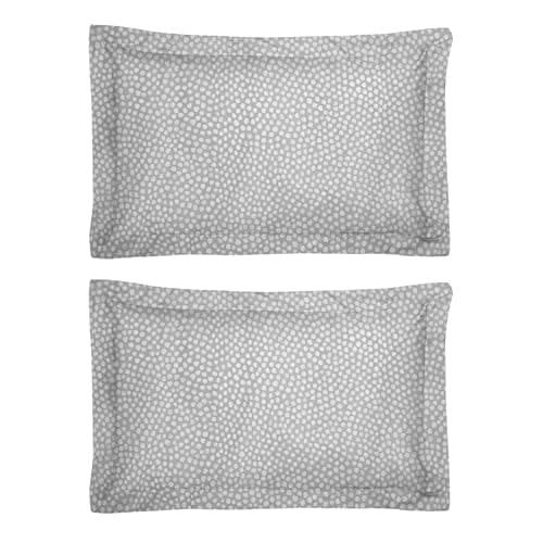 Image of Grey Oxford Pillowcases 2 Pack Pattern Dots Cotton Pair Pillow Covers 2(50x75+5)