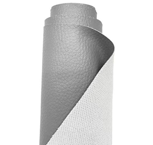 Image of A-Express Grained Faux Leather Fabric Waterproof Heavy Duty Leatherette Vinyl Leathercloth Upholstery Textured Material - Grey 2 Metres 200cm x 140cm