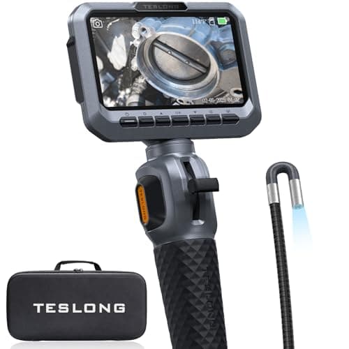 Image of Teslong Two-Way Articulating Borescope, 5.5mm Slim Probe Endoscope Inspection Camera, 5.0'' Inspection Camera with Light, 5FT Flexible Snake Scope for Automotive, HVAC & Mechanics