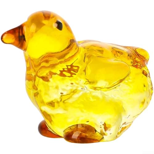Image of Modern Luxury for CRYSTAL Rooster and Hen Figurine, Elegant Chicken Statue Ornament for Home Office Desktop Living Room Decor, Rainbow Yellow(C)
