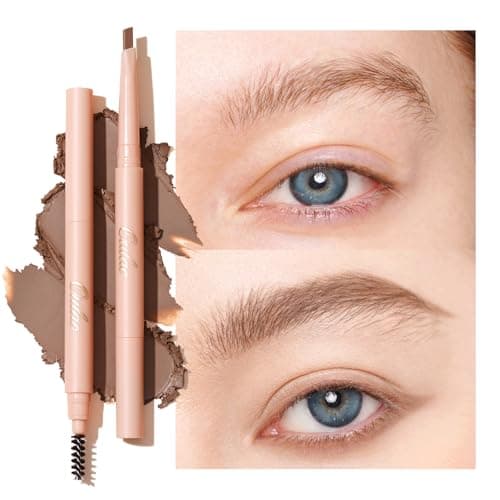 Image of Oulac Natural Brown Eyebrow Pencil, Waterproof Retractable Eyebrow Stick with Brush, Long Lasting Smudge Resistant, Vegan & Cruelty-Free, 02 Natural Brown