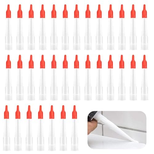Image of 28pcs Silicone Nozzles with Caulk Cap Covers, Caulking Nozzles for Silicone Sealant Nozzle Tube NozzlesFinishing Sealing Finisher Nozzle for Mastic Cartridge
