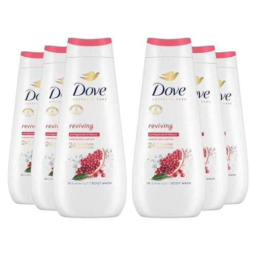 Image of Dove Advanced Care Reviving Body Wash Body Cleanser shower gel with pomegranate & hibiscus extracts for instantly lotion-soft skin 6x 400 ml