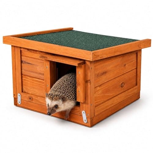 Image of Oypla Wooden Hedgehog House Hibernation Shelter 360x240x400mm