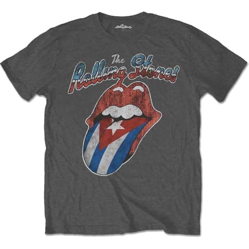 Image of The Rolling Stones Rocks Off Cuba Official Tee T-Shirt Mens Unisex (XX-Large) Grey