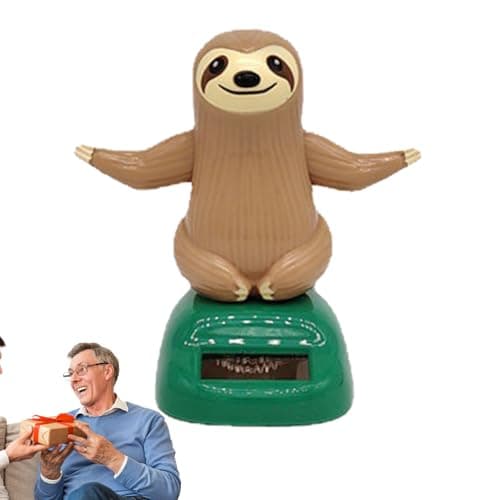 Image of Solar Dashboard Sloth – Cute Car Ornament | Solar Powered Swinging Sloth Figurine | ABS Car Decoration for Office Home | Creative Cartoon Animal Toy Gift for Friends Family Lovers | Auto Dashboard Dec