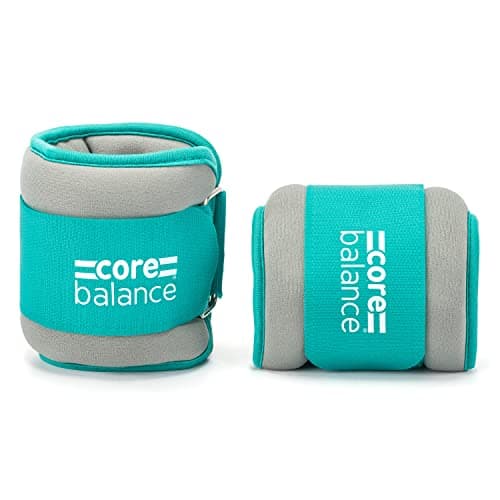 Image of Core Balance Ankle and Wrist Weights Adjustable Strap Neoprene Fabric Set Of 2 x 0.5kg (Teal)
