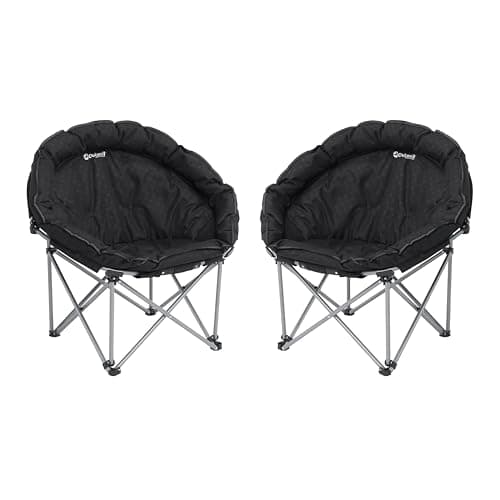 Image of Outwell Casilda Moon Chair – Padded Folding Camping Chair with Steel Frame, Lightweight Outdoor Lounge Chair - Ultra Comfortable Padding - Suitable for Camping, Garden, Beach (Casilda (2 Pack))